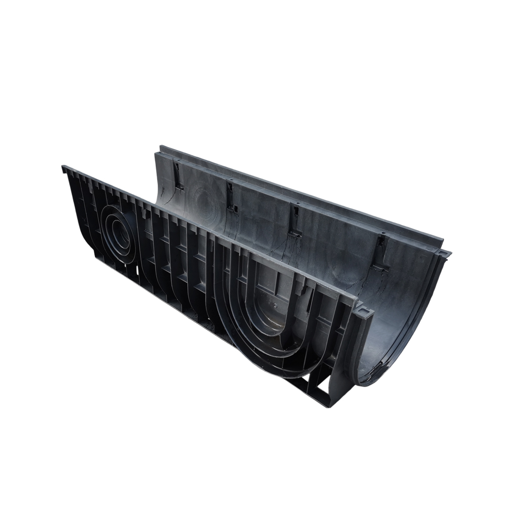 Factory Wholesale black PP material drainage channel plastic for underground drainage system