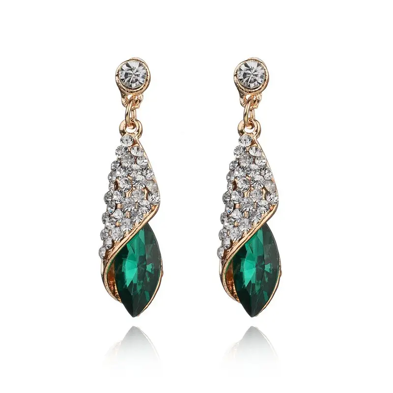 1 Pair Girls Vintage Fashion Tassel Earrings Jewelry Women Crystal Glass Dangle Water Drop Earrings
