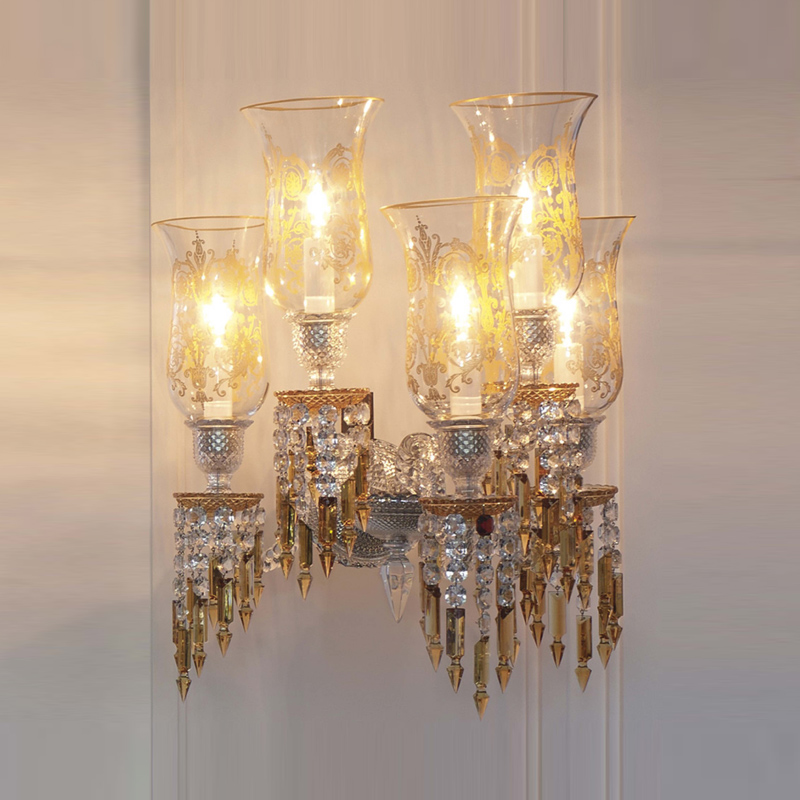Luxury Baccarat wall sconce K9 crystal wall lamp for home hotel decoration