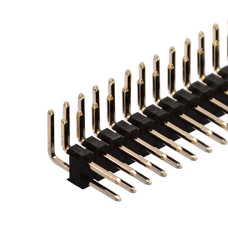 2.54mm 2*2P-2*40P Dual Row Right Angle DIP Pin Header Connector Factory Sale Direct