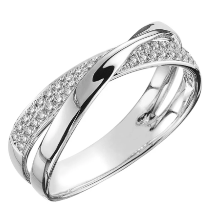 Two Tone X Shape Cross Ring for Women Wedding Trendy Jewelry Dazzling Stone Large Modern Rings