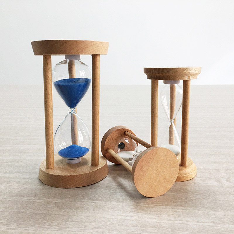 China Factory Custom wood Hour glass sand timer Clock Waterproof Colorful 3/5/10/15/30 Minutes Hourglass Timer