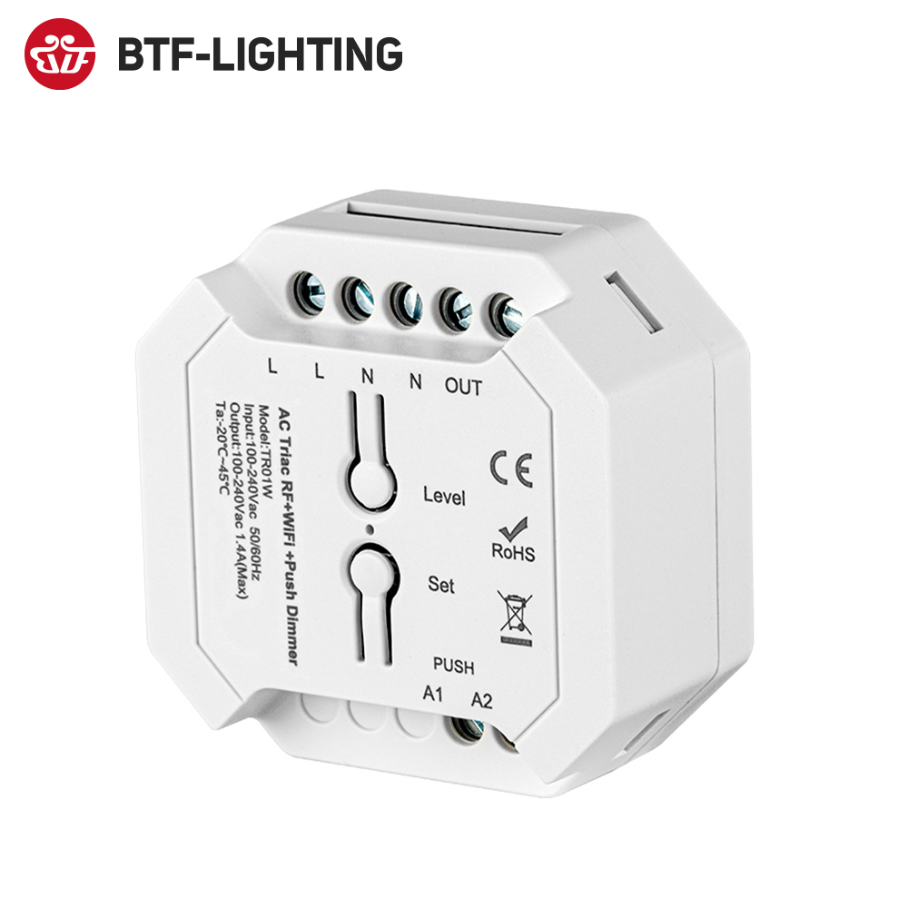 Popular New Hot 2.4G WIFI Zigbee 3.0 Hight Power AC 110V-240V Push Triac Led Switch Dimmer