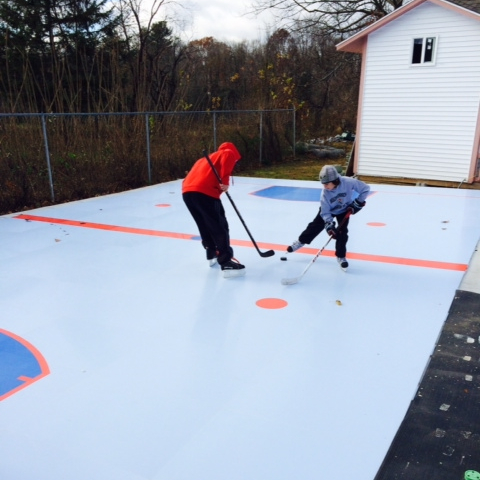 Mobile artificial skating rink polyethylene synthetic ice tile for hockey