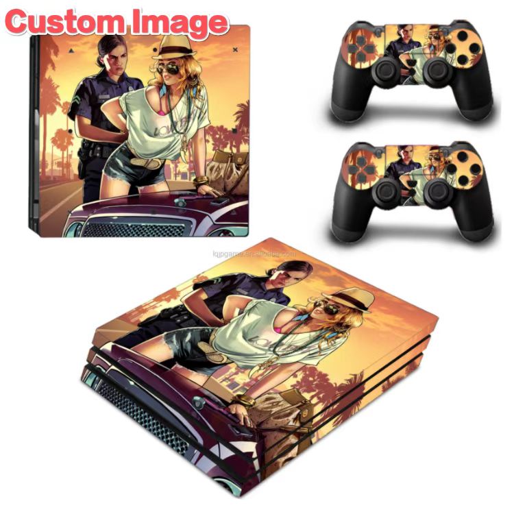 Кожаная наклейка для контроллера PS4 Pro, чехол для игровой приставки 4, консоли PS4 Pro и наклейки на 2 контроллера