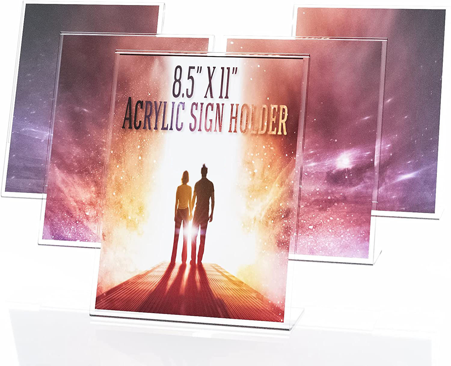High Quality 6 Pack Acrylic Slanted Sign Holder Menu Card Holder poster Holder