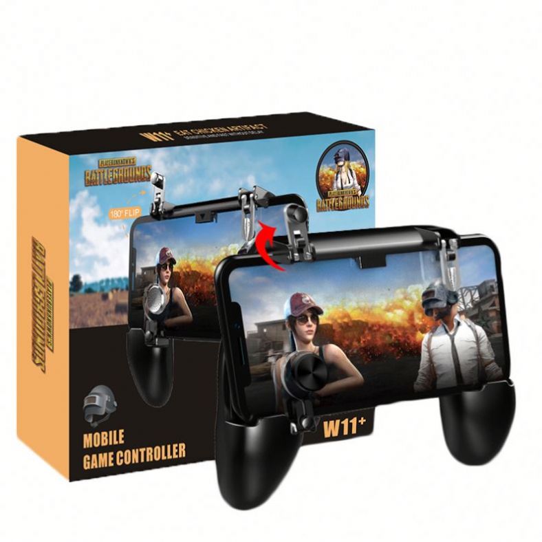 Мобильный игровой контроллер W11 + Free Fire для PUBG, мобильный джойстик, геймпад, металлическая кнопка L1 R1 для iPhone, игровой коврик, Android