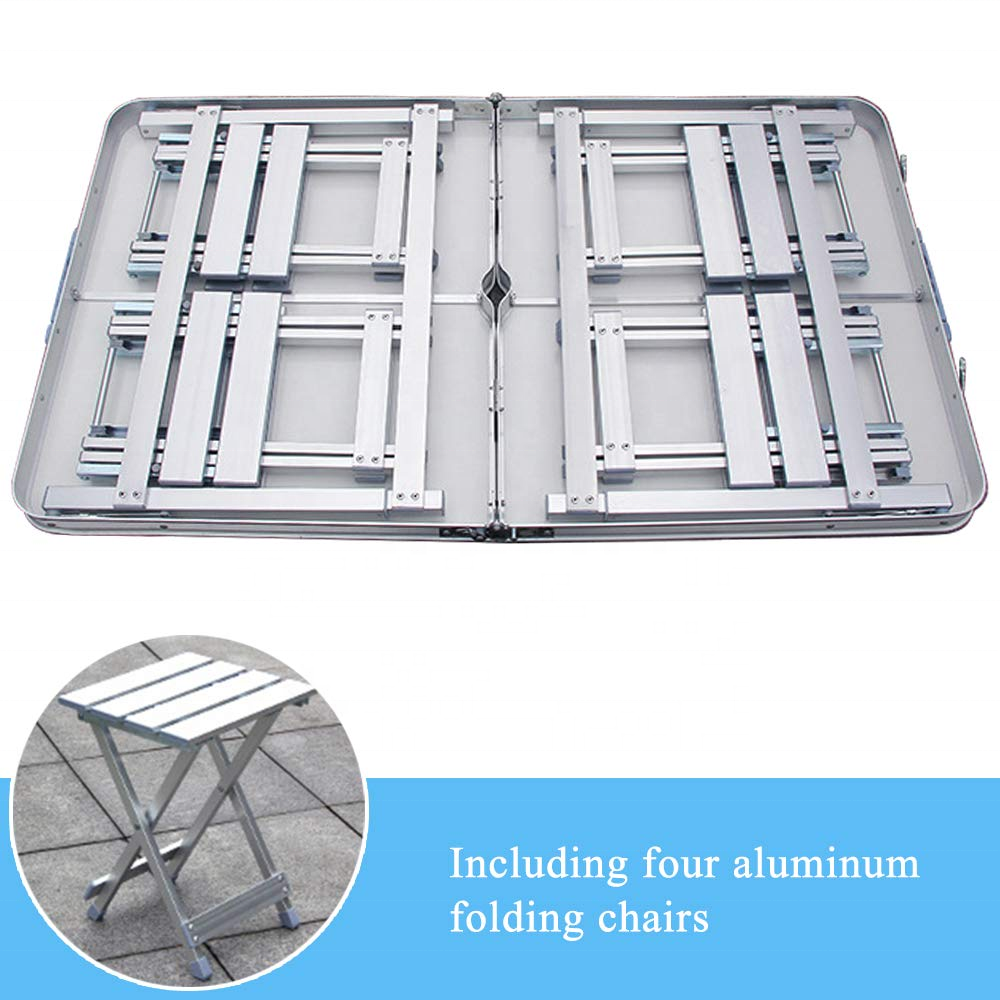 Modern design portable foldable camping folding aluminium table and chairs set