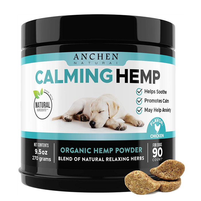 All-Natural Soothing Snacks with Hemp+Valerian Root Stress Dog Anxiety Relief Calm Dog With Organic Hemp Chews