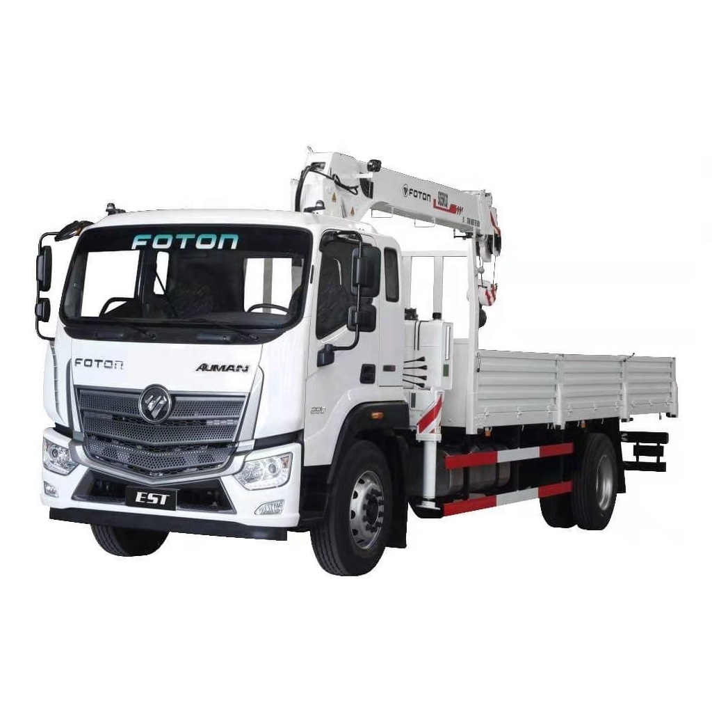 FOTON brand new 4x2 special transport truck mounted 6T crane hydraulic straight arm