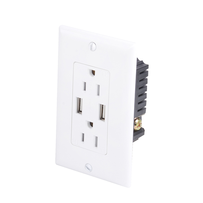 2.1A ETL одобрение 120 серий стеновые встроенные USB розетки с двумя USB портами и TR15A США электрические розетки