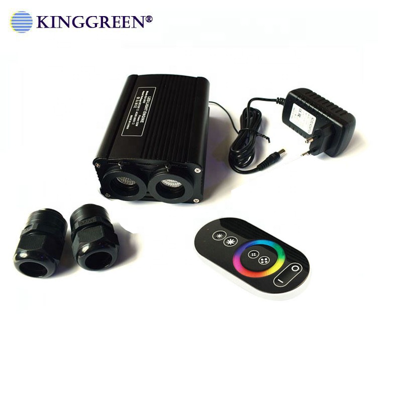 High Quality RGBW LED 32W Fiber Optic Double Heads Light Engine With RF Touch Controller