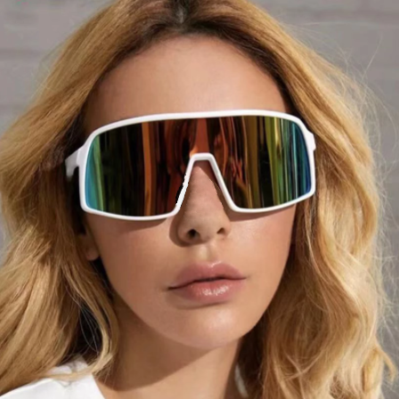 Солнцезащитные очки с защитой Uv400 и частным логотипом, для бега, езды на велосипеде, с цельными линзами, с большой квадратной оправой, спортивные солнцезащитные очки