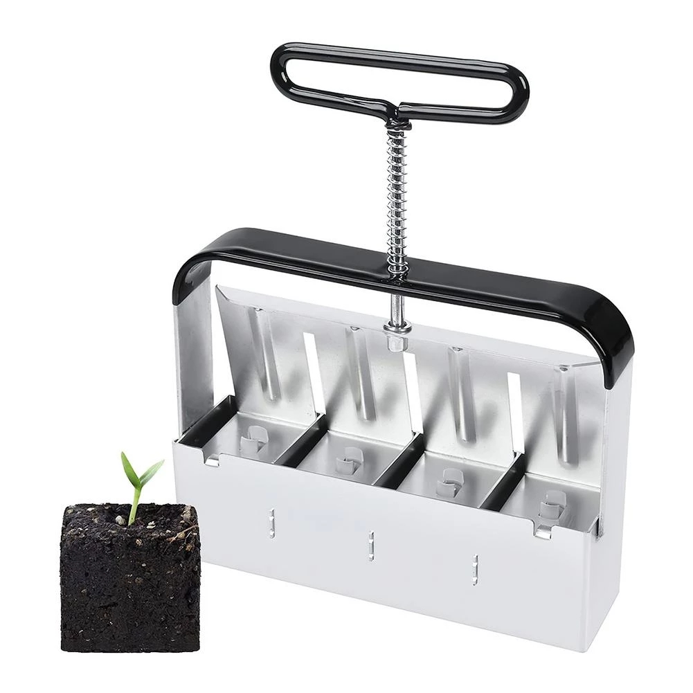 Handheld Seedling Soil Block Maker Manual Quad Soil Blocker Soils Blocking Tool With Comfort-grip Handle