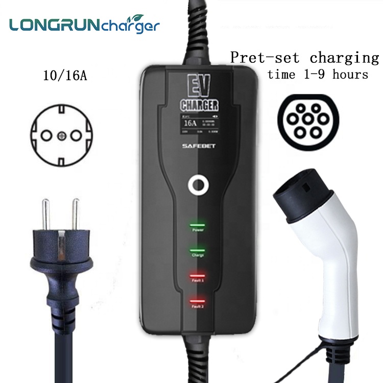Ce Certificated SAE J1772 16a 250v 3.5kw Portable Home Ev Fast Charger type1