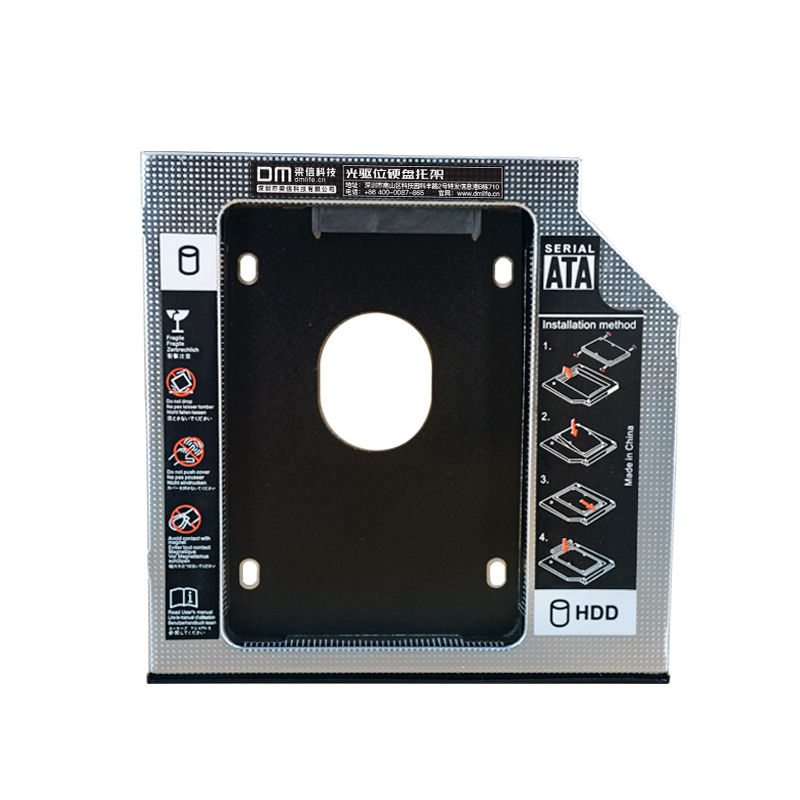 DM HDD Caddy DW95S 9.5mm Aluminum Optibay SATA 3.0 Hard Disk Drive Box Enclosure DVD Adapter 2.5 SSD 2TB For Laptop CD-ROM
