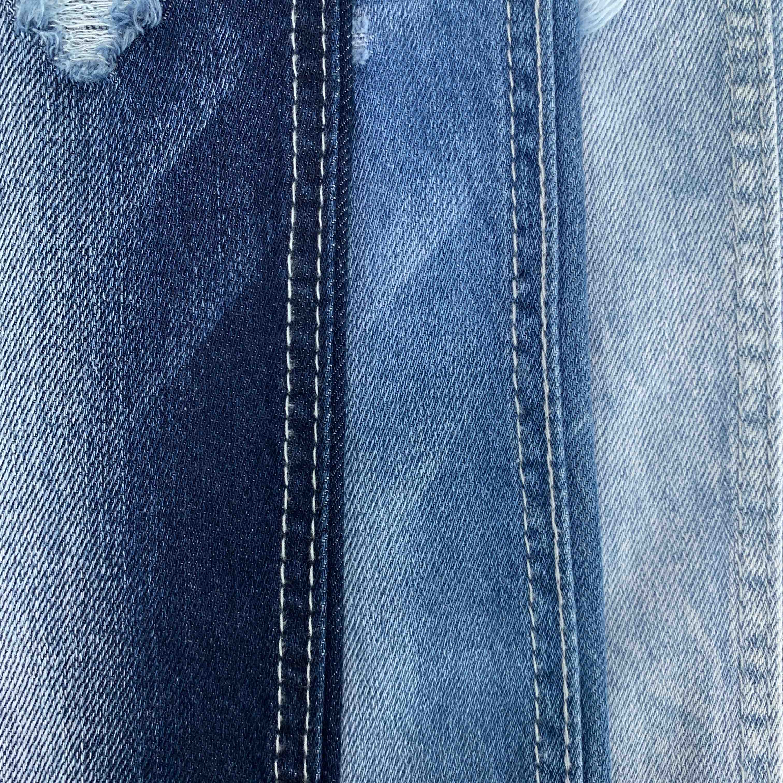 Non-stretch Woven Blue 7.7oz Slub Stock Lot Denim Fabric 100% Cotton