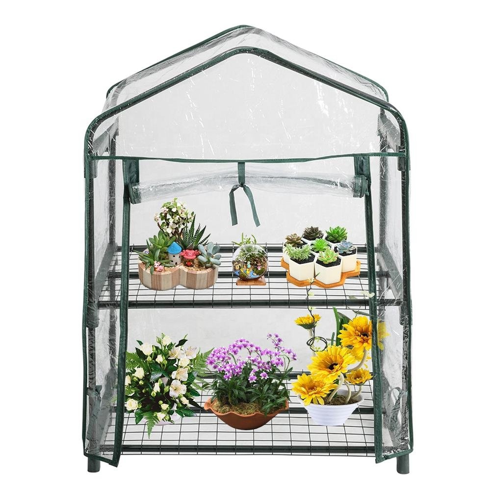 2 Tier Garden Transparent Mini PVC Greenhouse