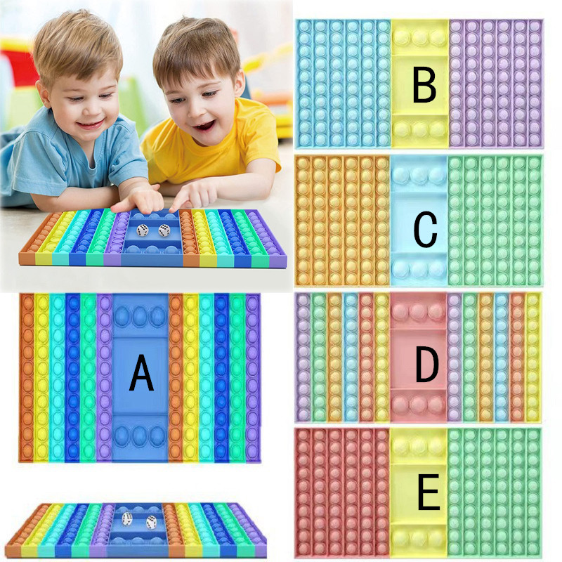 12.8" Children Finger Bubble Checkerboard Sensory Fidget Toy Push Bubble Push Rainbow Stress Reliever Adult Antistress Toy