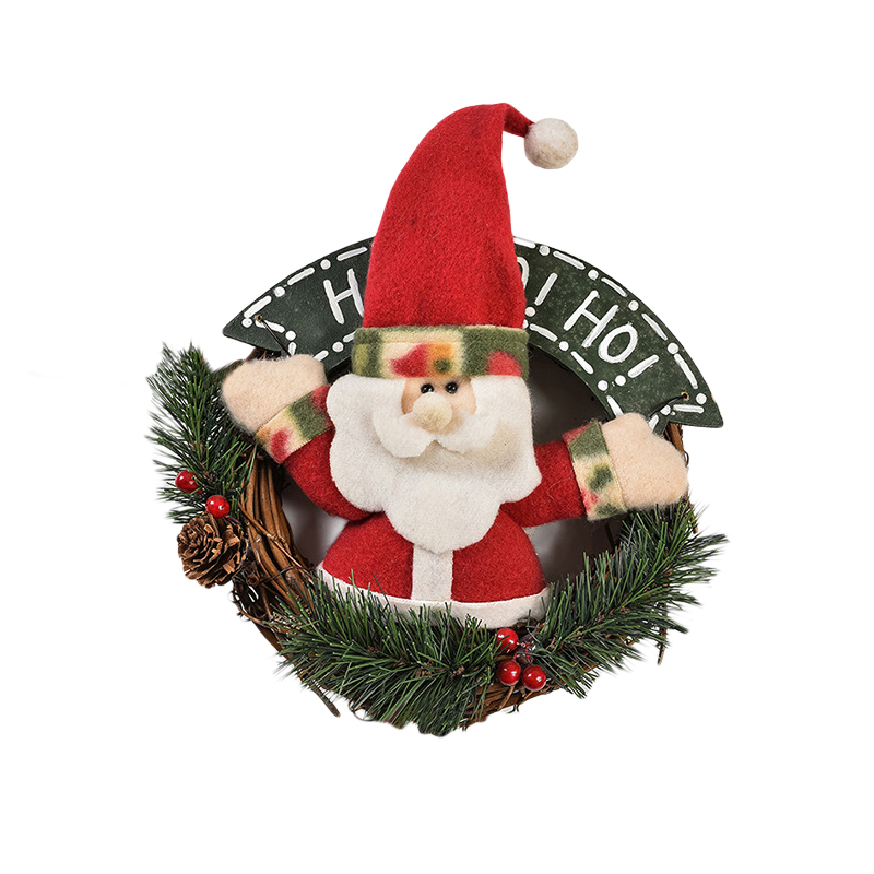 Christmas Garland Santa Claus Elk Snowman Door Hanger Decoration Christmas Wreath For Family Celebration Ornaments