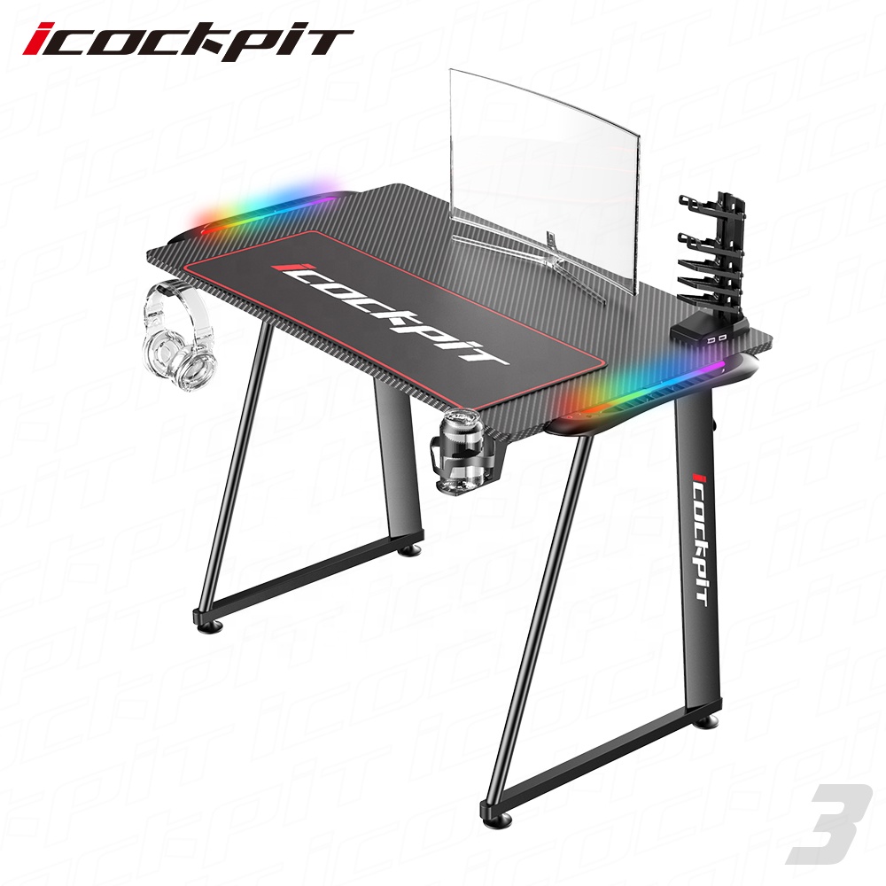 Icockpit игровой компьютерный стол с цветовой моделью RGB свет гоночный E-спортивный эргономичный стол для ПК по индивидуальному заказу игровой стол со светодиодной подсветкой