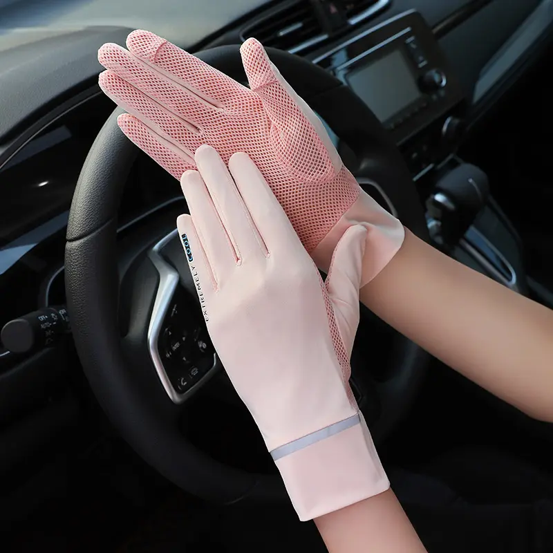 YULAN SG010 Women's Ice Silk Anti Uv Gloves Sun Protective Driving Fishing Gloves