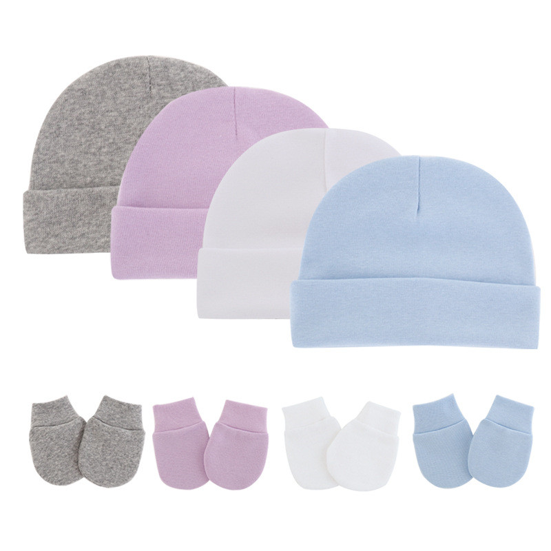 Soft Cotton Baby Hat Set Spring Autumn Newborn Baby Girl Boy Beanie 0-3 Month Infant Bonnet Baby Products
