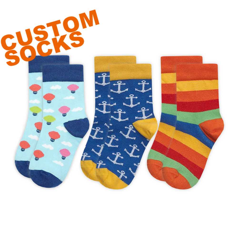 custom kids childrens designer socks boys custom logo tube socks for kids children