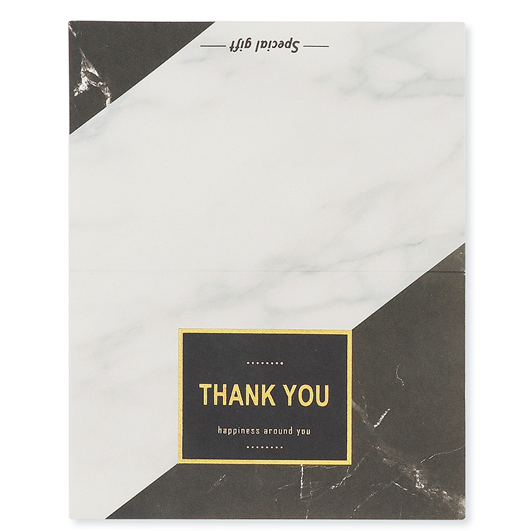 Amazon hot sale custom design gold pink black thank you cards for business