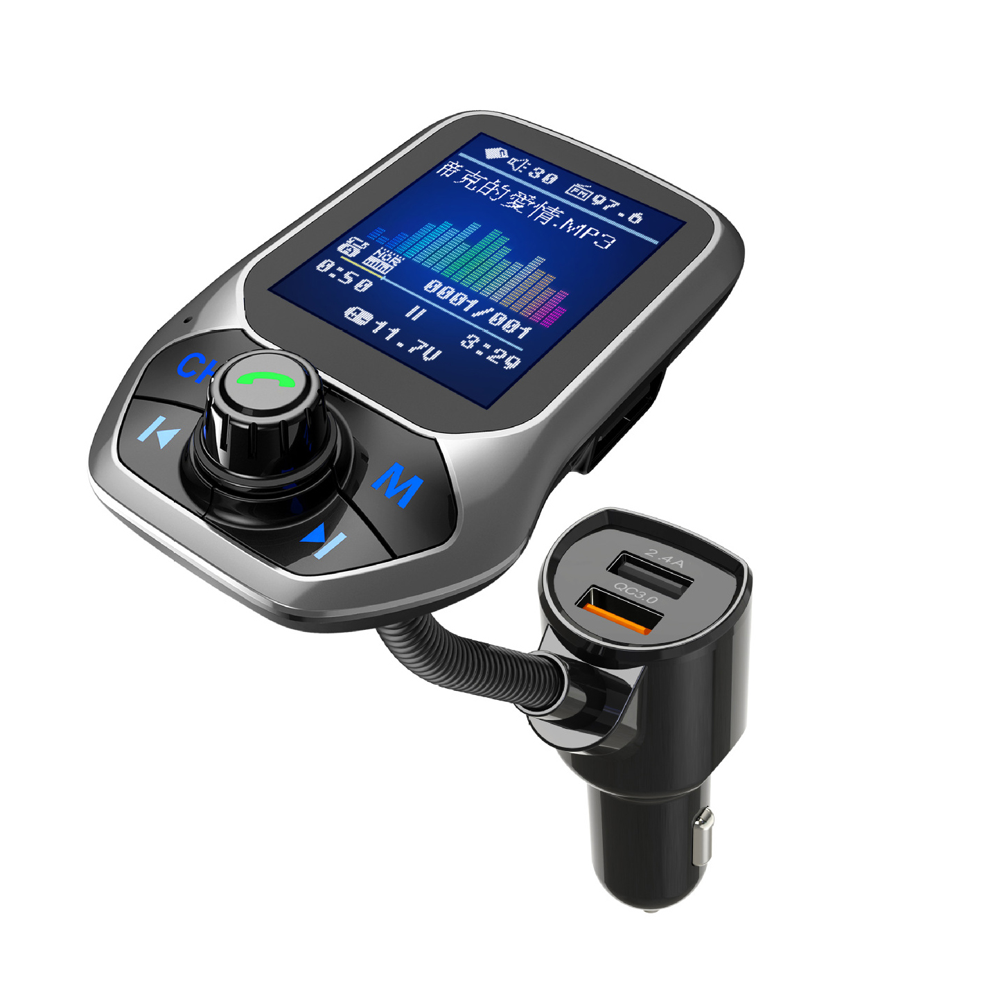 T43 Bluetooth 5,0, свободные руки, FM передатчик, автомобильный FM модулятор Voiture MP3 радио плеер FM приемник двойной USB быстрое зарядное устройство QC3.0 формат музыки без потери качества