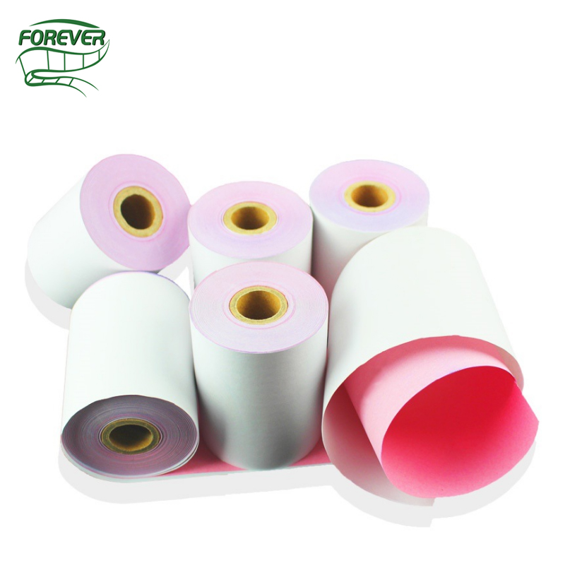 Настраиваемая печать 3ply NCR без карбоната бумажные рулоны с белым/желтым/розовым