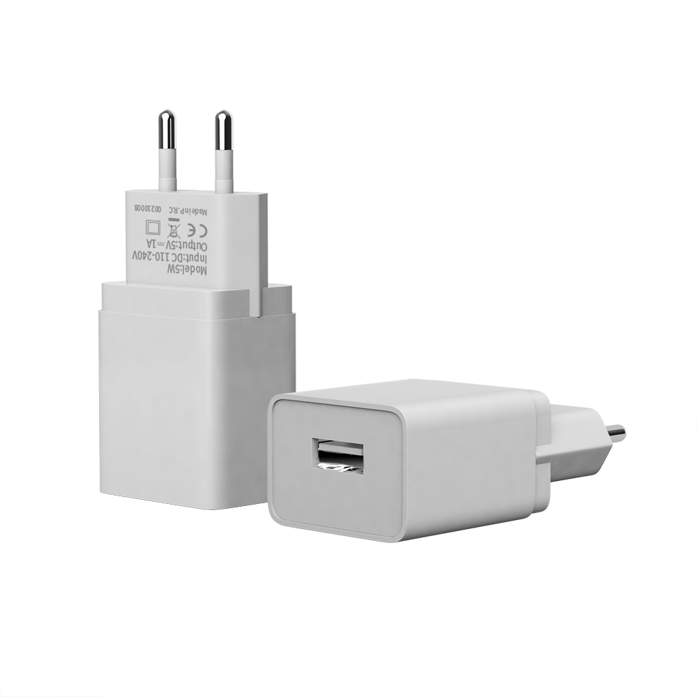 5W Single Port USB Phone Charger 5V 1A Mobile Phone Charger EU Plug fast Mobile Phone Charger White