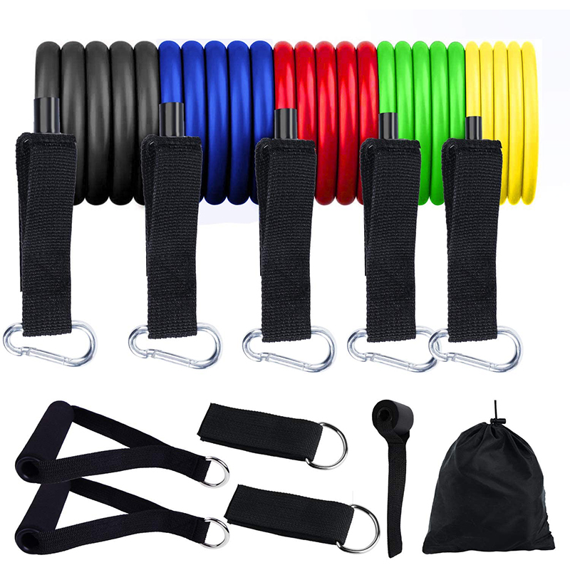 Custom Logo Durable Elasticity TPE Latex 150lbs 11 Pcs 11pcs Resistance Bands Tubes Set