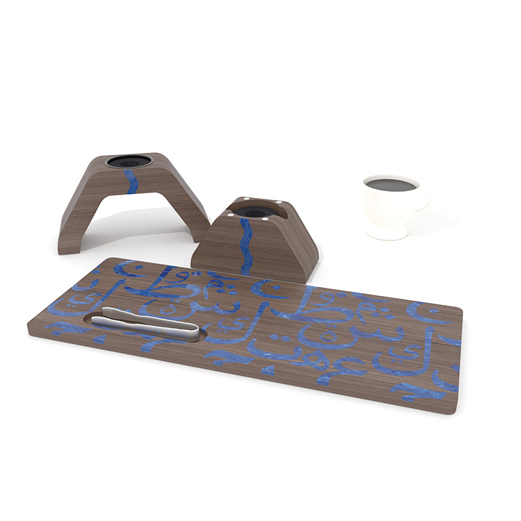 High quality, new, Epoxy resin set, creative shape wood mubkhar/incense burner