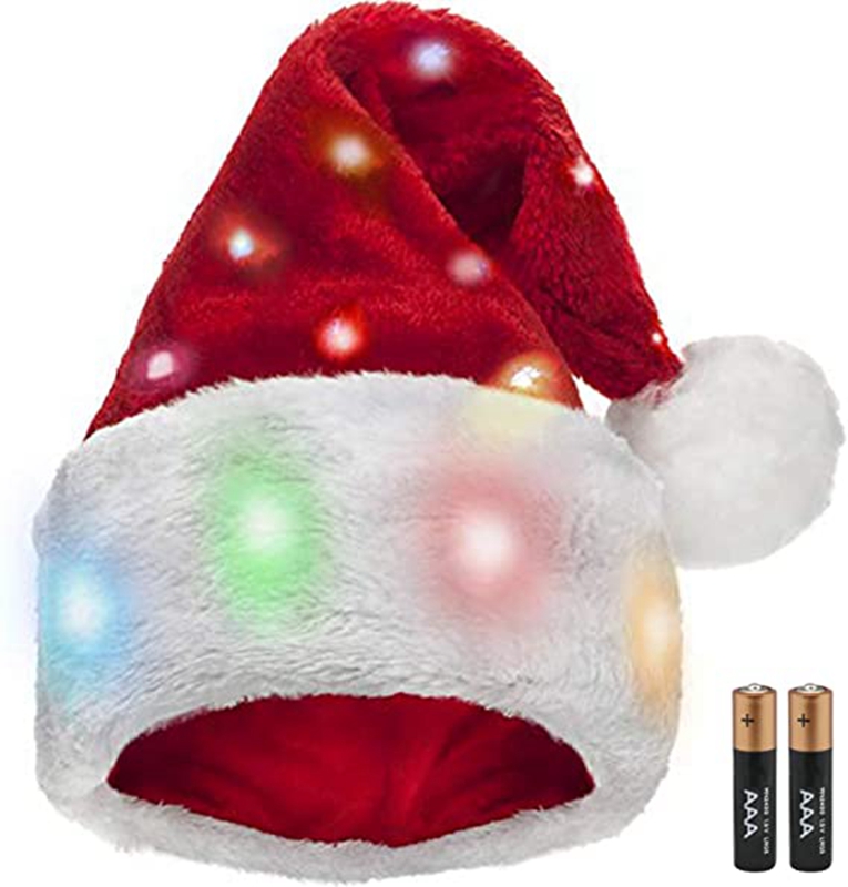 Santa Snowman Colorful Battery Operated Tree Light Up Knitting Felt Stars Led Lamp Christmas Santa Hat