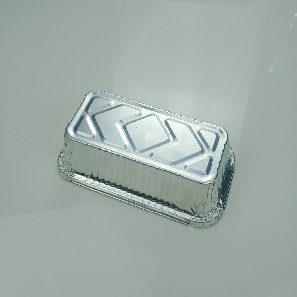 7*4inch rectangle shape food grade 500ml 176*99*57mm fast food disposable recyclable aluminum foil loaf pans with plastic lids