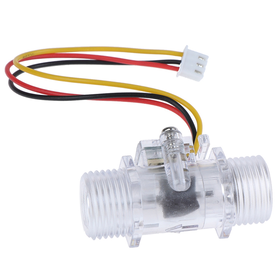 Water Flow Sensor Switch G1/2" Fluid Flow Meter Water Control Transparent Enclosure DC 5-15V Use For Water Heaters