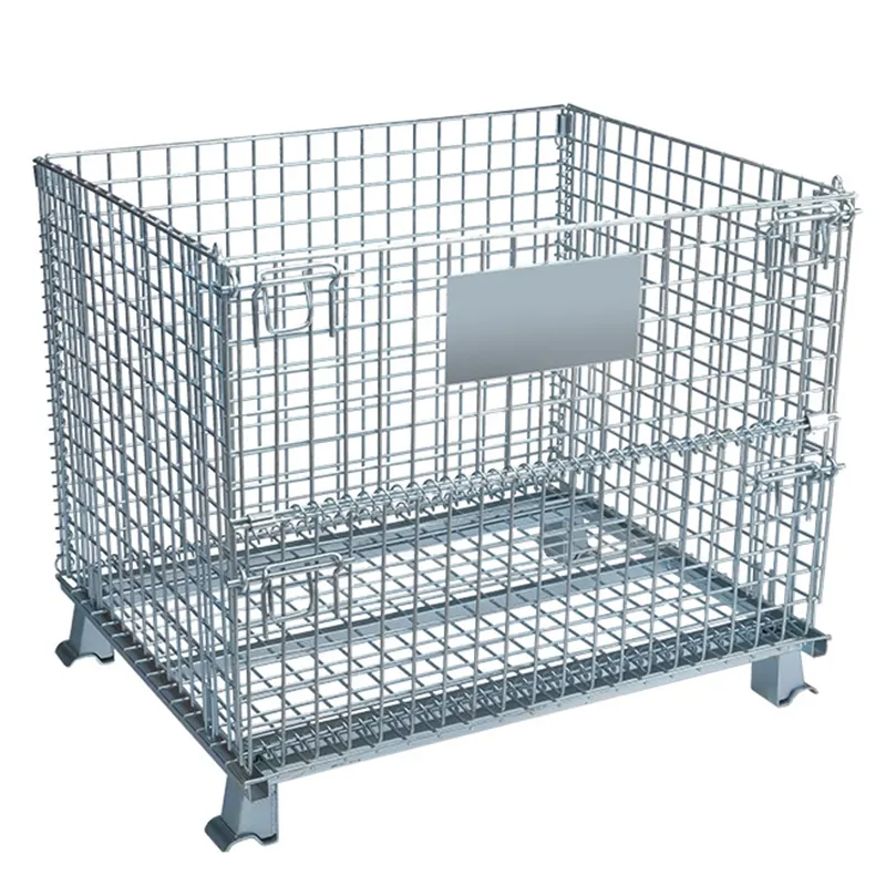 Warehouse wholesale folding galvanized iron welded pet preform panels metal wire mesh metal cages bin