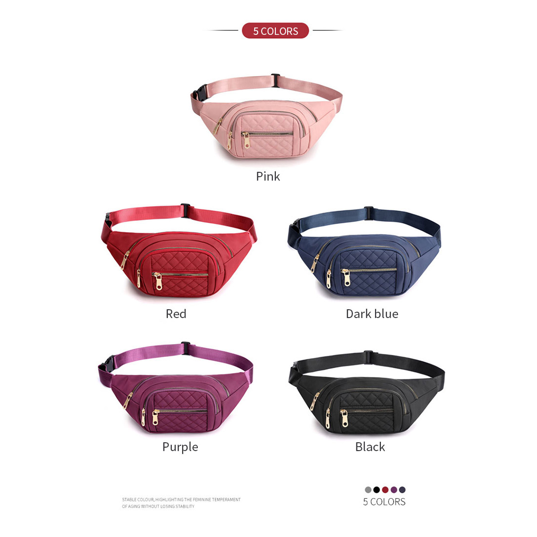 Union Deal Wholesale Multi-function Fashion hip bags Factory Custom Waterproof Travel Chest Bag Fanny Pack Waist Bag