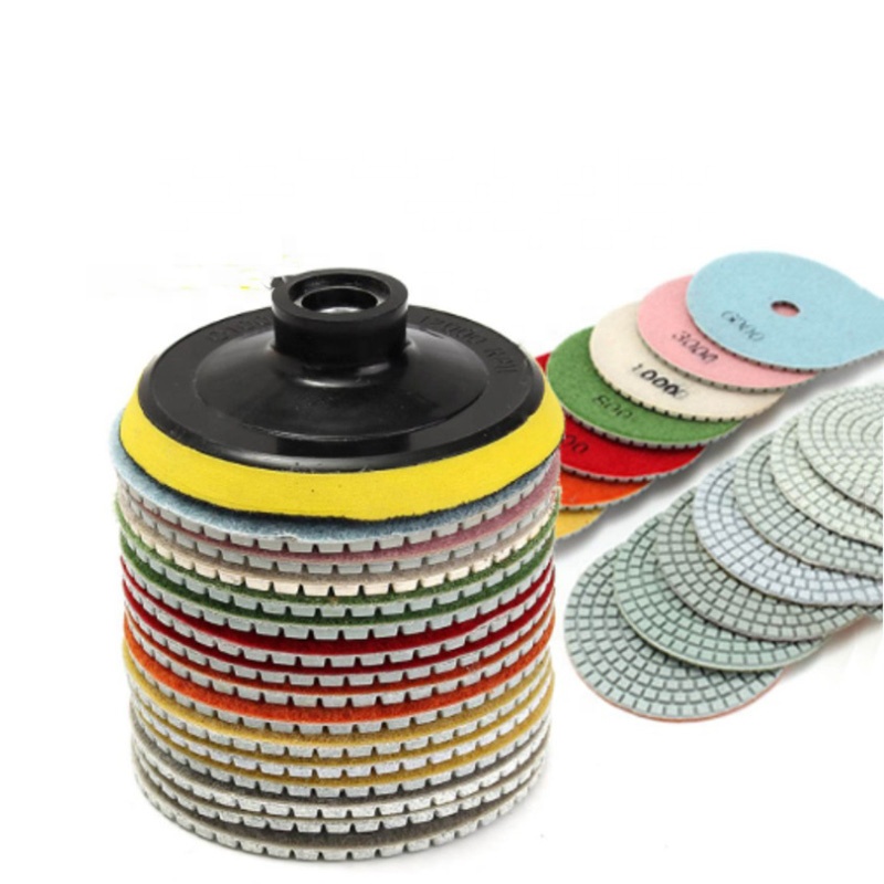 2021 exported 4inch 100mm Diamond Marble Polishing Pads For Granite Stone grit 30-5000