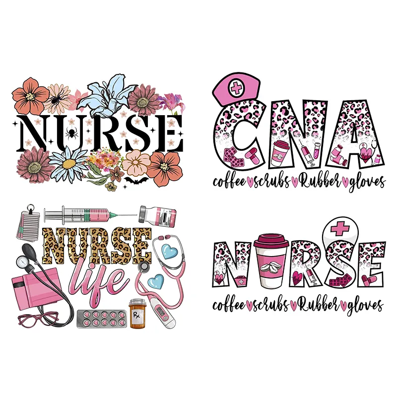 heat transfer custom nurse Life stickers screen print Heat Press iron on decal dtf transfers decoration patches for t shirts