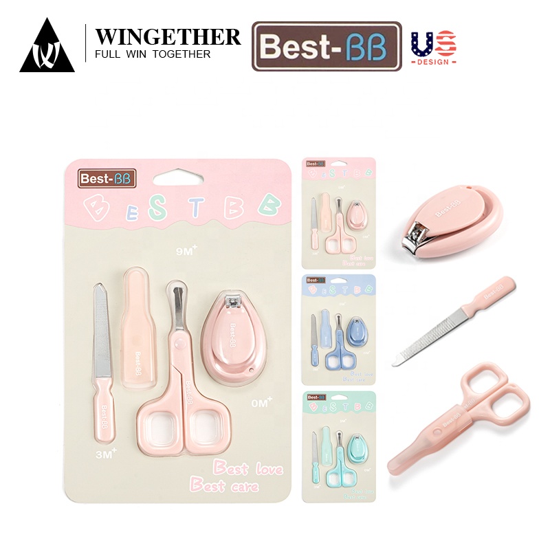Wingether Amazon, оптовая продажа, экологически чистый комплект 3 в 1, наборы для ухода за младенцем, наборы для ухода за младенцем, набор для ухода за младенцами, набор для ухода за ногтями для малышей, детей