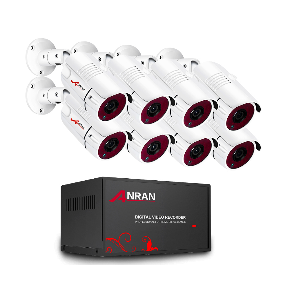 Anran 8ch CCTV система видеонаблюдения 5MP AHD TVI CVI 5MP-N IPC 5 в 1 DVR комплект с пулевыми AHD камерами