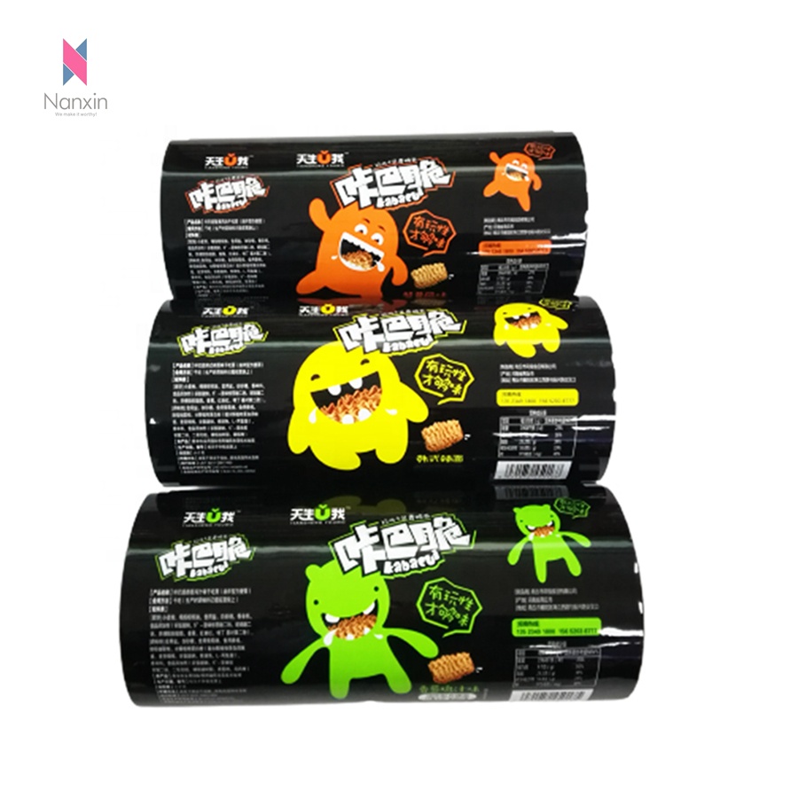 Automatic Sealing roll film plastic packaging roll film for snack PET/VMPET/PE material with customized design OEM Accepted