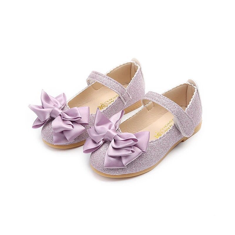 Wholesale new cute shining sequin bow knot princess flats shoes kids bling shoes sandal casual dance shoes for baby