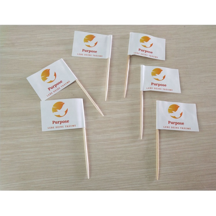 Factory Wholesale Custom No Farmer No Food cocktail food toothpick flag with logo