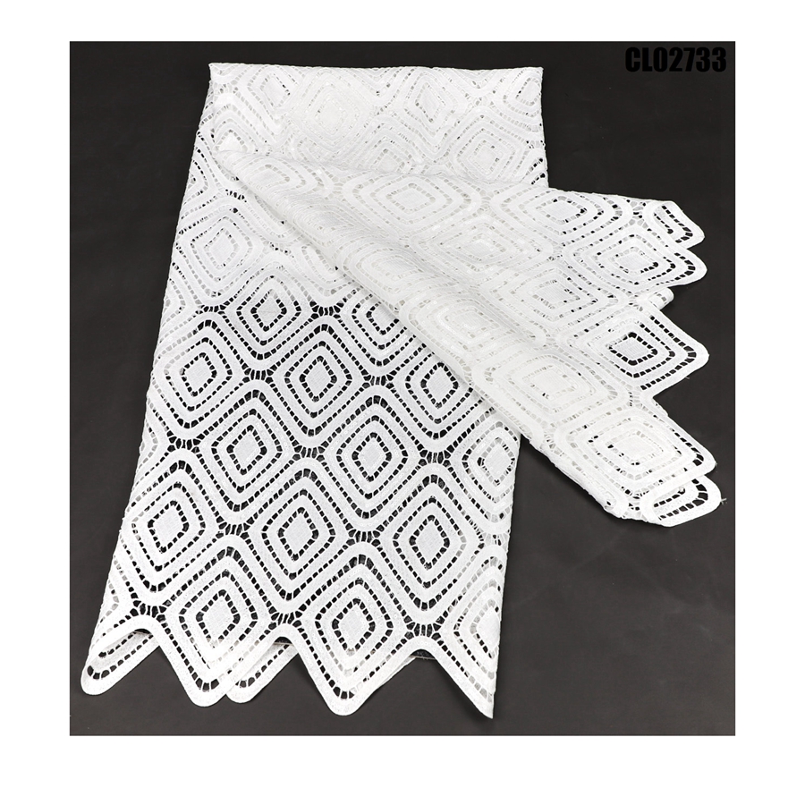 Latest african cord lace plain lace fabric embroidery guipure lace with african style