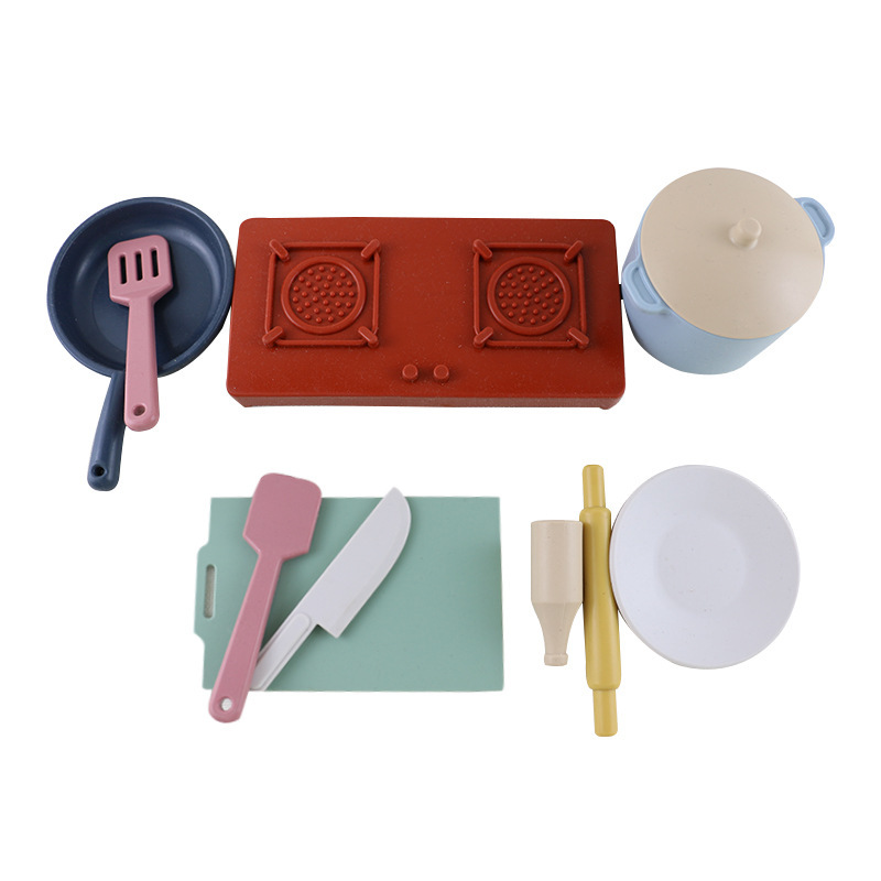 Factory New Arrival Silicone Kids Play Kitchen Accessorieswith Kids Pots and Pans Play set Kitchen Cooking Toys for Play Food