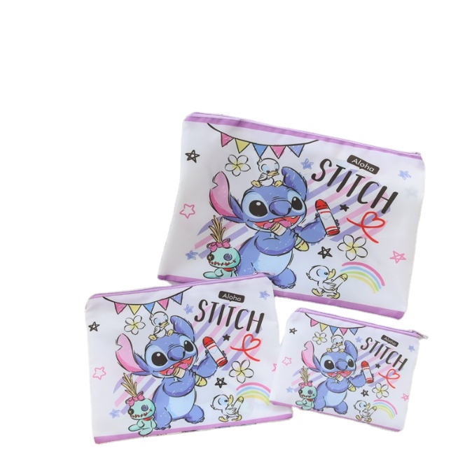 Cartoon student A4 file bag three-piece set, examination paper stationery paper sorting storage bag