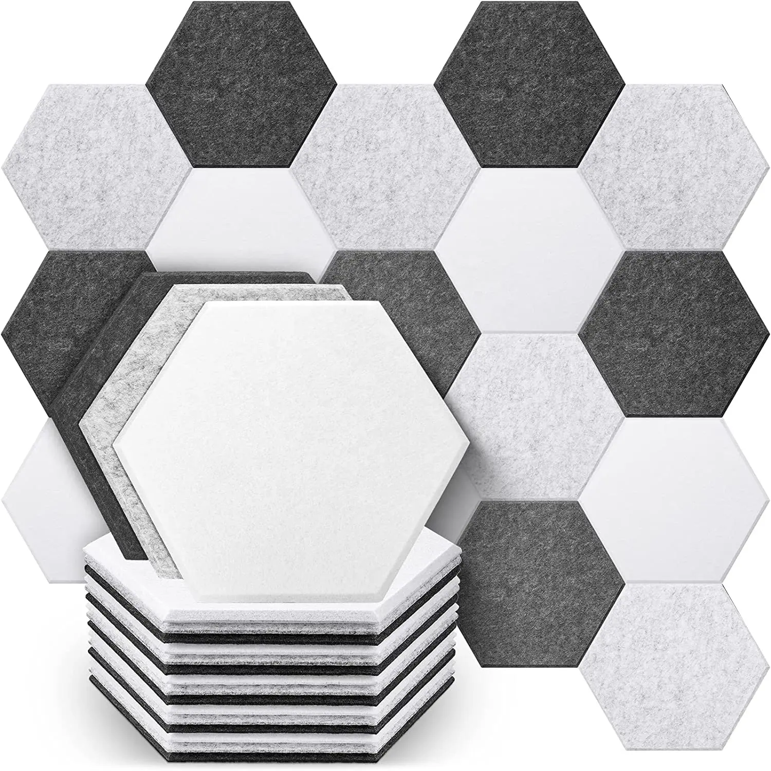 Felt Sound Proofing Padding Beveled Edge Flame Retardant hexagon acoustic panel for Studio Home Office